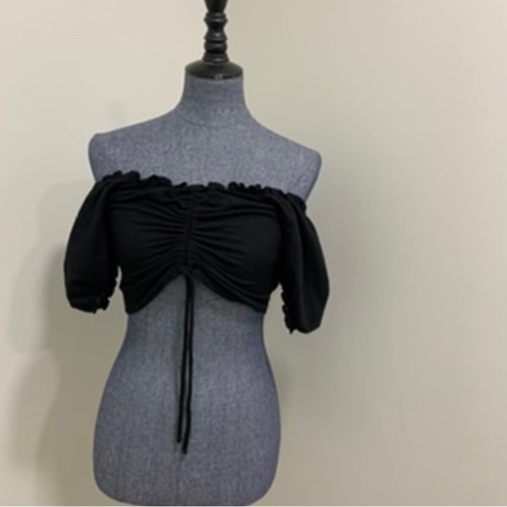 Black 7DAYWKND Crop top blouse